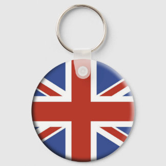 Union Jack UK Flag Circle Designs. Keychain