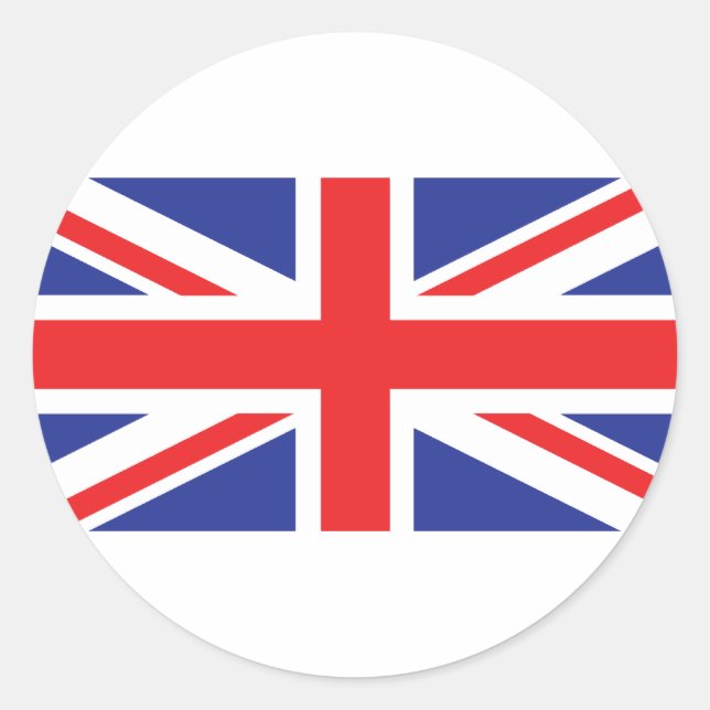 Union Jack UK Flag Classic Round Sticker (Front)