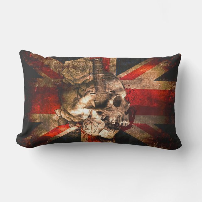 Union Jack UK Flag Gothic Lumbar Pillow (Front)