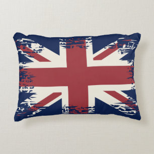 Union Jack (UK flag), grunge style Accent Pillow