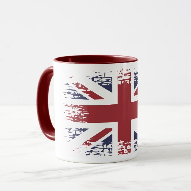 Union Jack (UK flag), grunge style Mug (Front Left)