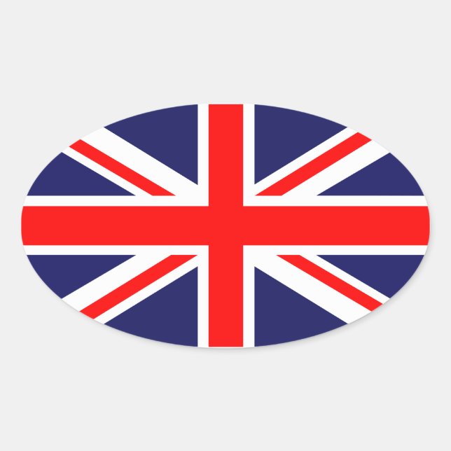 Union Jack - UK Flag Oval Sticker (Front)