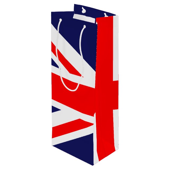 Union Jack - UK Flag Wine Gift Bag (Back Angled)