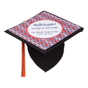 UNION JACK UK Graduate Custom Patriotic HALLELUJAH Graduation Cap Topper