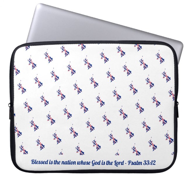UNION JACK UK GREAT BRITAIN Blessed Nation laptop Laptop Sleeve (Front)