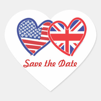 Union Jack/USA Heart Sticker