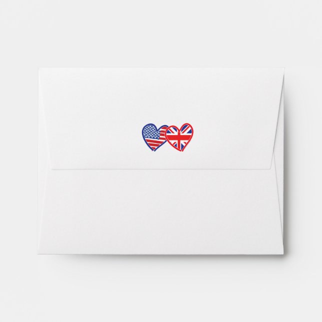 Union Jack USA Hearts Envelope (Back (Top Flap))