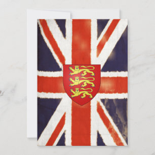 Union Jack vintage Avec Armoiries Invitations