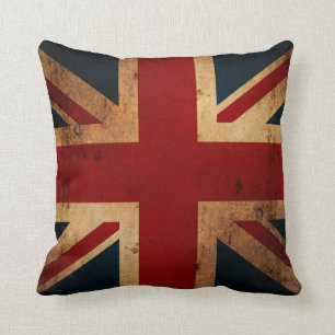 Union Jack (vintage distressed look) Throw Pillow