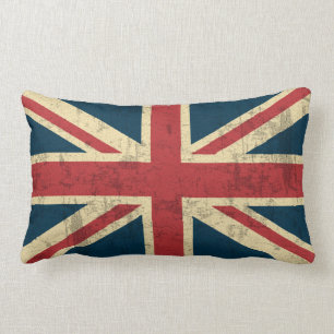 Union Jack Vintage Distressed Lumbar Pillow
