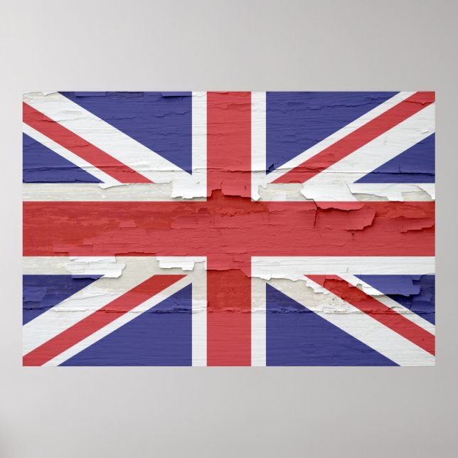 Union Jack Weathered Paint Poster (Front)