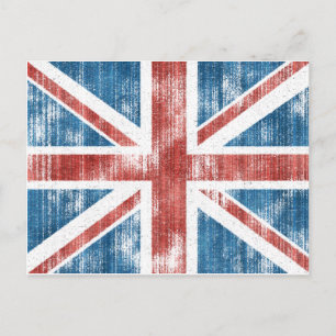 Union Jack worn Postcard