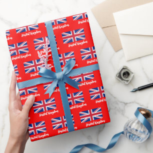 Union Jack Wrapping Paper, British Flag, UK Red Wrapping Paper