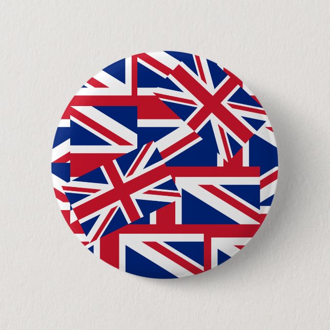 Union Jacks Galore 2 Inch Round Button (Front)