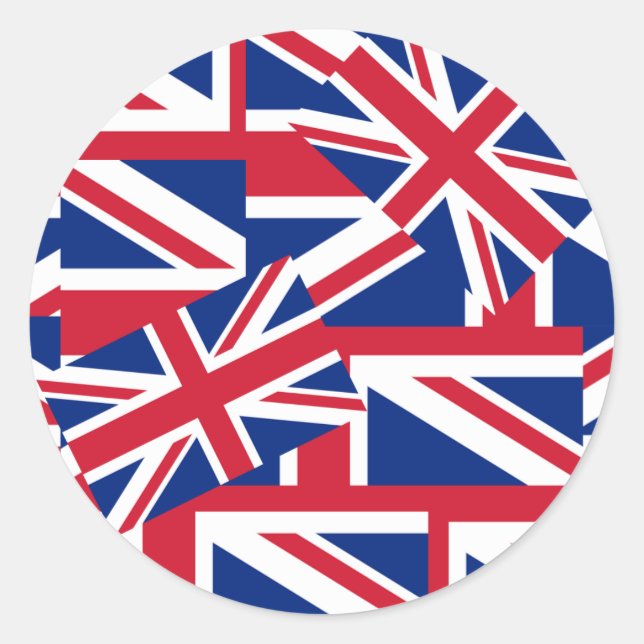 Union Jacks Galore Classic Round Sticker (Front)