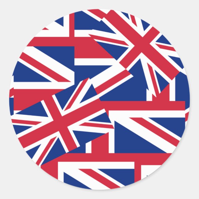 Union Jacks Galore Classic Round Sticker (Front)