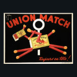 UNION MATCH Brussels Belgium Match Sticks Art Deco Poster<br><div class="desc">High res reproduction, photoshop color tuned for sharp crisp prints, digital restoration for tears, smudges, and missing elements. UNION MATCH Brussels Belgium Match Sticks Art Deco Poster.</div>