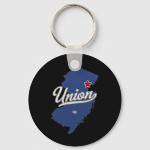 Union New Jersey Nj Map  Keychain