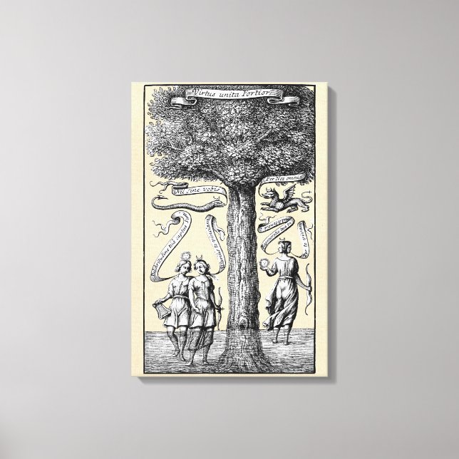 Union of Opposites Symbolic Alchemy Canvas Print (Front)