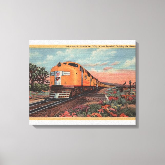 Union Pacific Train, City of L.A. Canvas Print (Front)