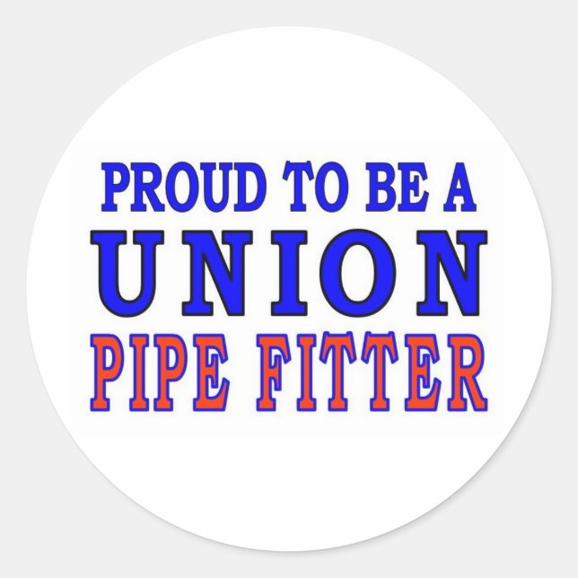 UNION PIPE FITTER CLASSIC ROUND STICKER (Front)