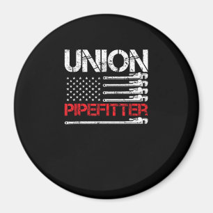 Union Pipefitter Union Strong USA American Flag St Magnet
