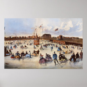 Union Pond Williamsburgh LI,1862 by Winslow Homer Poster