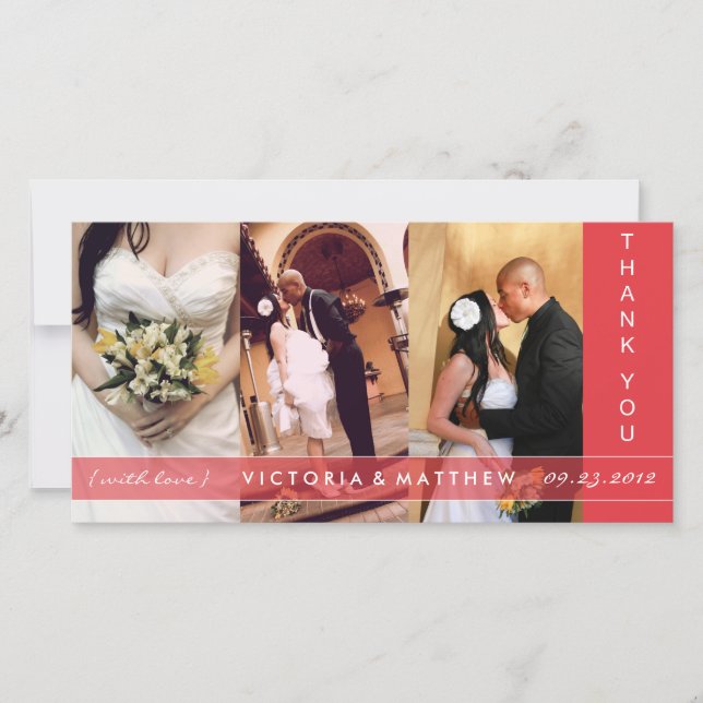 UNION ROUGE | CARTE DE REMERCIEMENTS mariage (Devant)