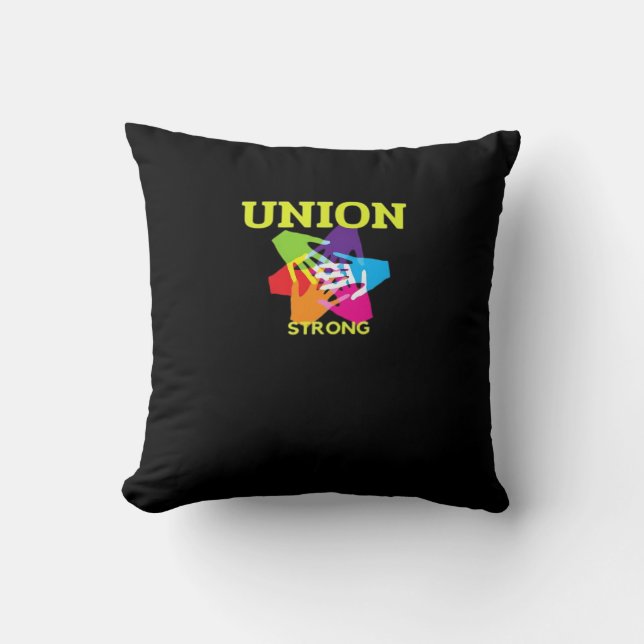 Union Strong Classic - Labour Day Throw Pillow (Front)