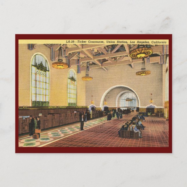 Union Train Station, Los Angeles Vintage Postcard (Front)