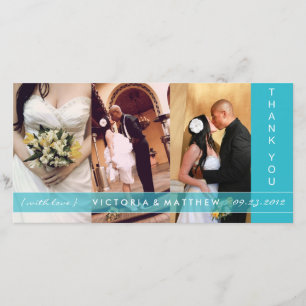 UNION TURQUOISE CARTE DE REMERCIEMENTS mariage
