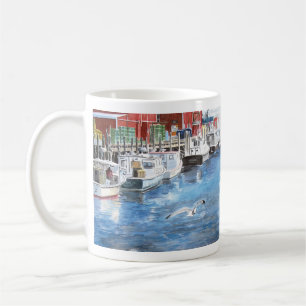 Union Wharf Portland, Maine Watercolor Coffee Mug