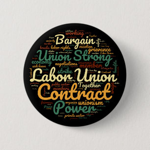 Union Word Cloud Circle 2 Inch Round Button
