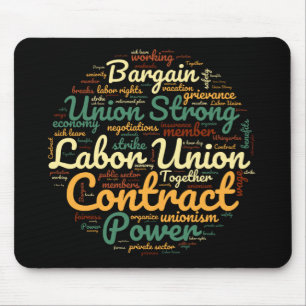 Union Word Cloud Circle Mouse Pad