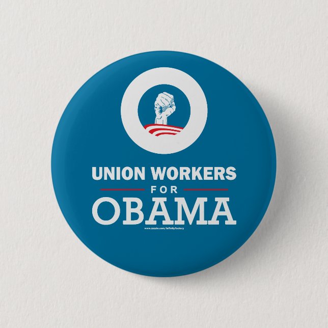 Union Workers for Obama 2 Inch Round Button (Front)
