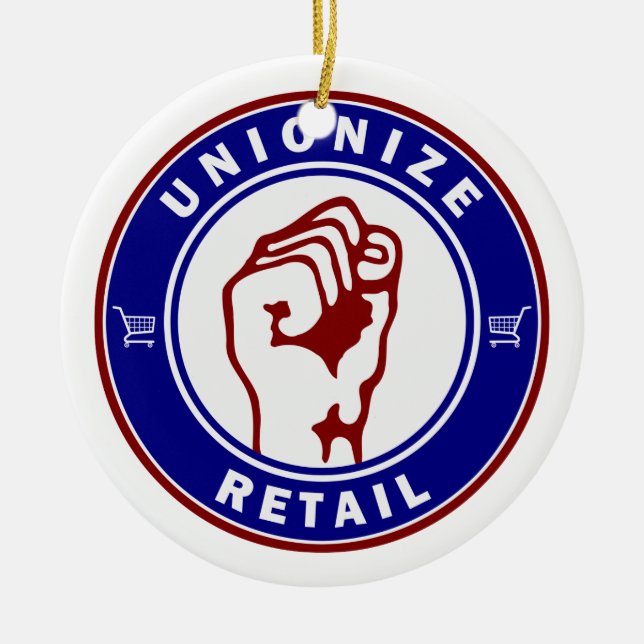 Unionize Retail Ceramic Ornament (Front)