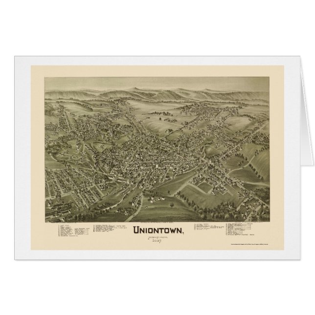 Uniontown, carte panoramique de PA - 1897 (Devant horizontal)
