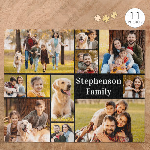 Unique 11 Photo Collage Simple Personalized Jigsaw Puzzle