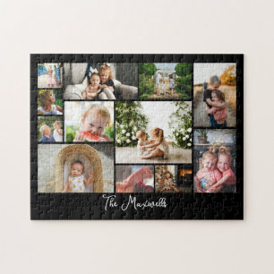 Unique 12 Photo Collage Minimalist Simple montage Jigsaw Puzzle