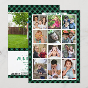 Unique 13 Photo Collage Family Year In Review Holiday Card