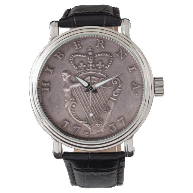 UNIQUE 1737 IRISH HIBERNIA COIN WATCH (Front)