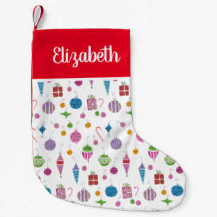 Unique 1960s-Inspired Whimsical Retro Christmas Small Christmas Stocking