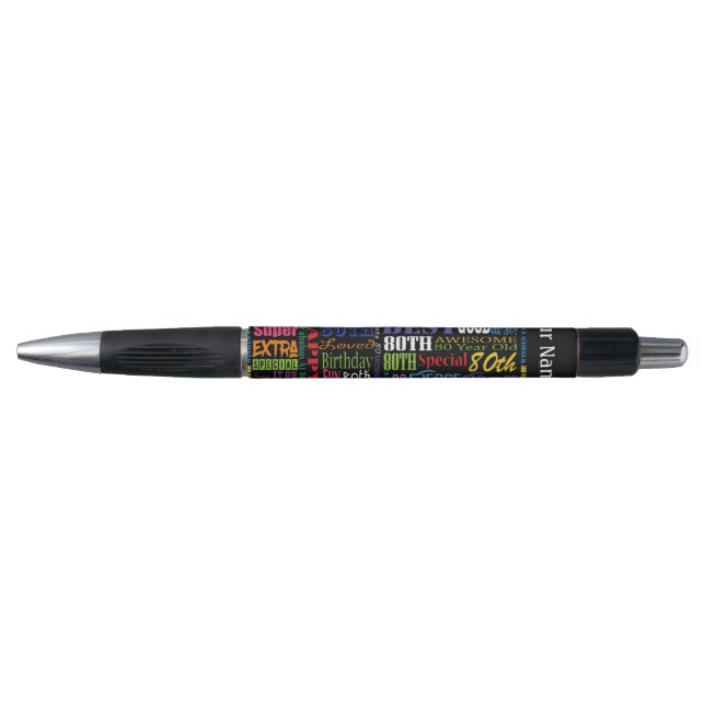 Unique  80th Birthday Party Personalized Gifts Pen (Front)
