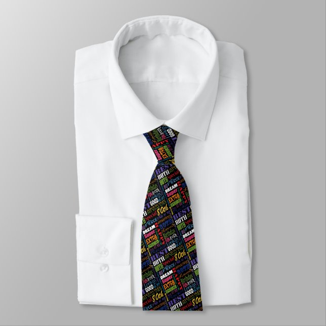 Unique  80th Birthday Party Personalized Gifts Tie (Tied)