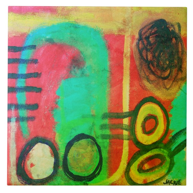 Unique Abstract Acrylic Painting Tile (Front)