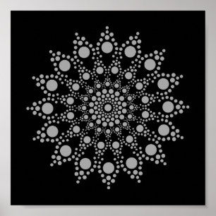 Unique Abstract Art Mandala Template Poster