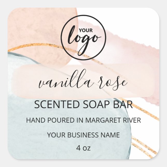 Unique Abstract Art Scented Soap Bar Logo Labels (Front)