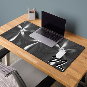 Unique Abstract B&W Marble Liquid Desk Mat