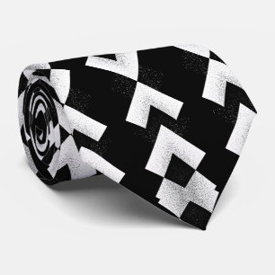 Unique Abstract Black White Optical Illusion Tie