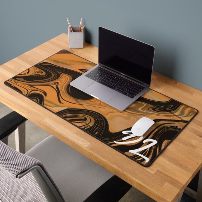 Unique Abstract Brown  Marble Liquid  Desk Mat (Creator Uploaded)
